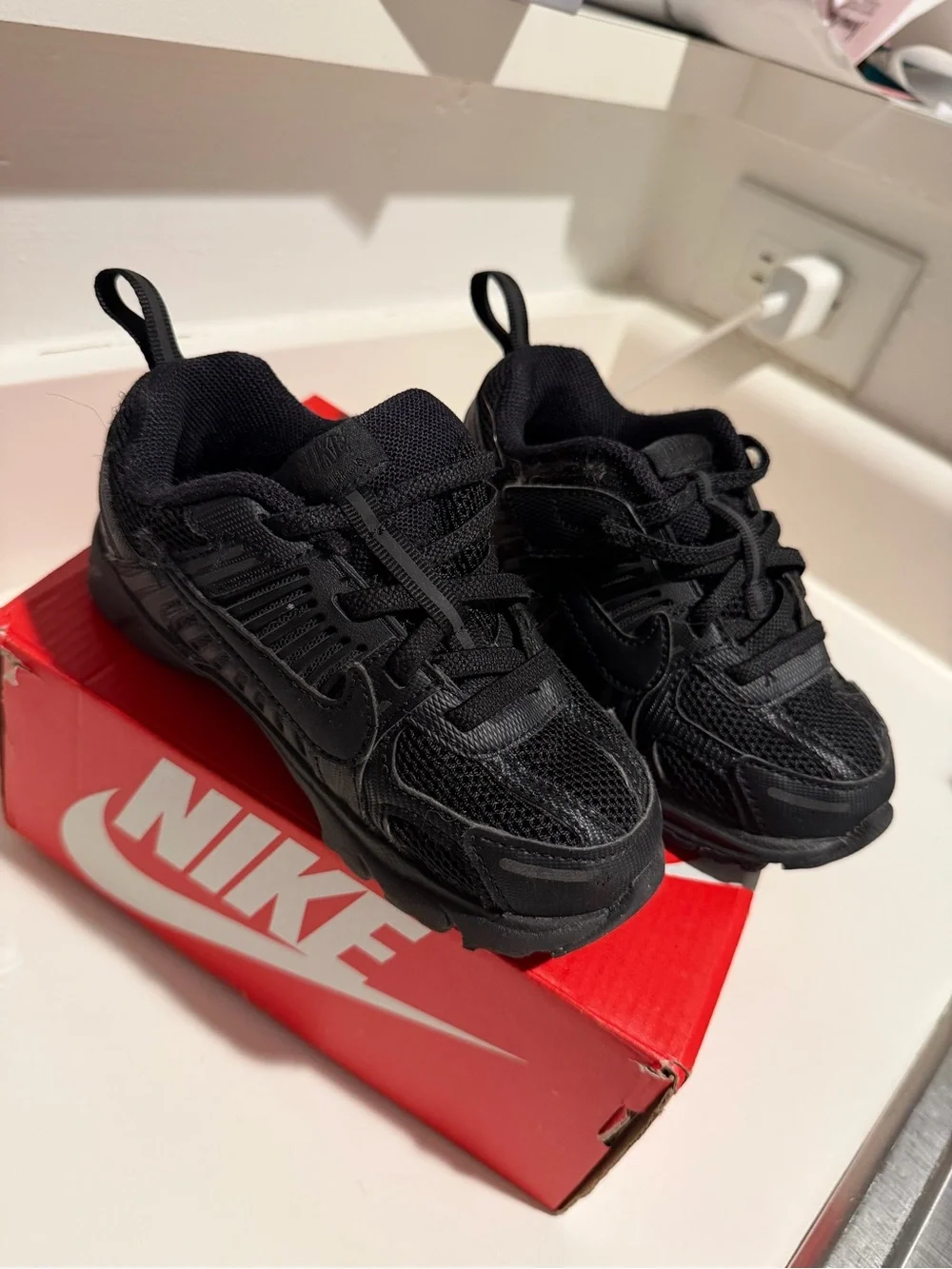 Nike Kids Black Mesh & Synthetic Sneakers